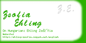 zsofia ehling business card